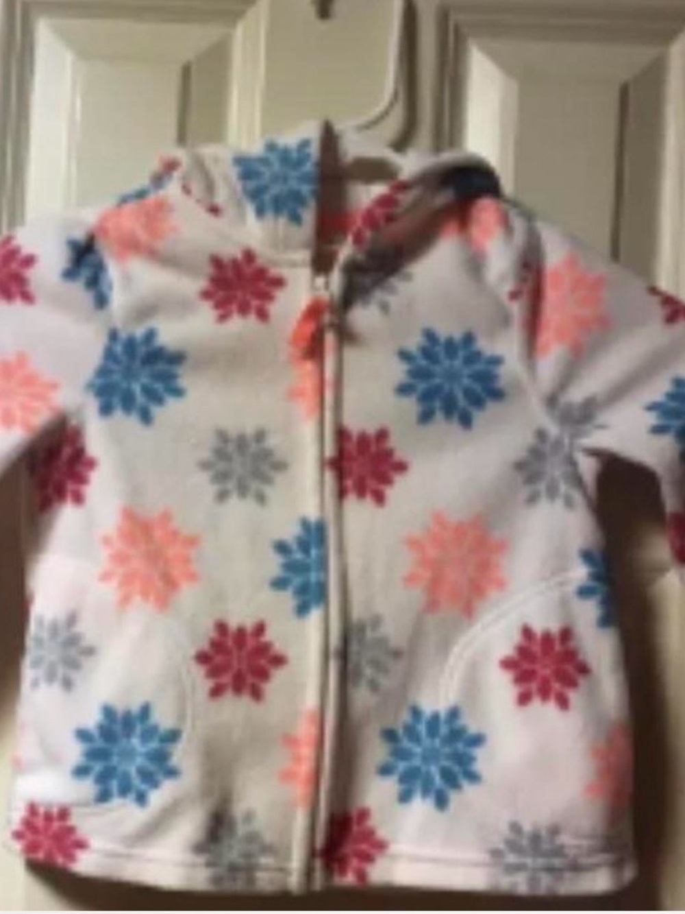 Crazy 8 Girls' Snowflake Fleece Zip-Up Hoodie Jacket